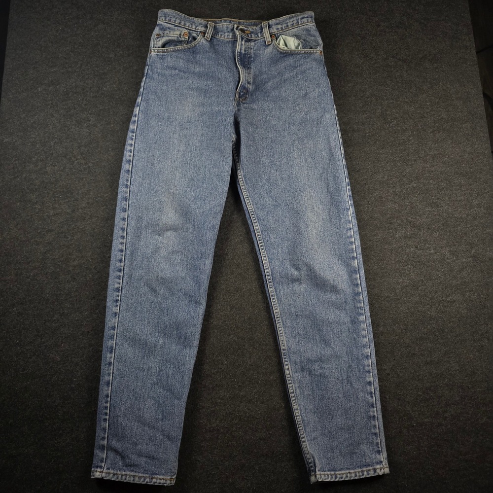 Vtg 90s Levis 550 Blue Jeans Relaxed Fit Tapered Leg USA Made 34x34 (Fits 32x33)